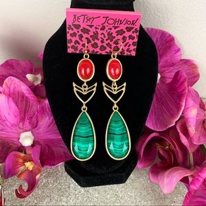 Betsey Johnson Blue Water Drop Earrings NWT